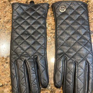 Leather Gloves -Michael Kors , Color Black, New - never Worn, Size Medium